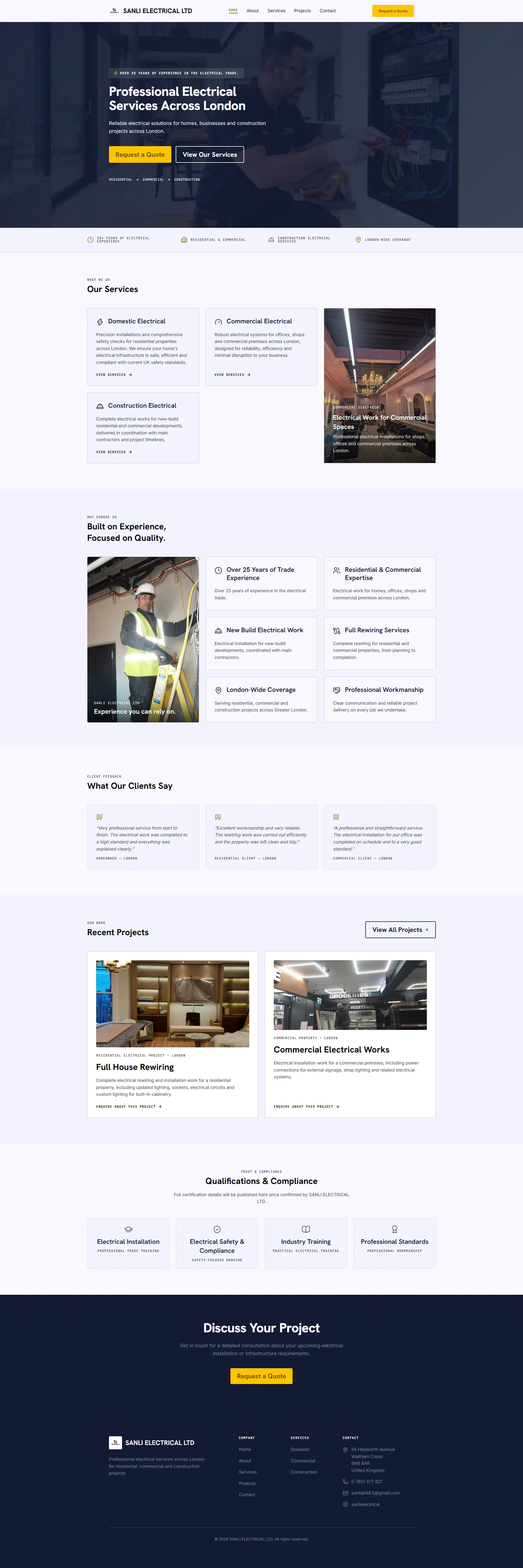 Sanli Electrical Ltd Web Sitesi — ekran görüntüsü