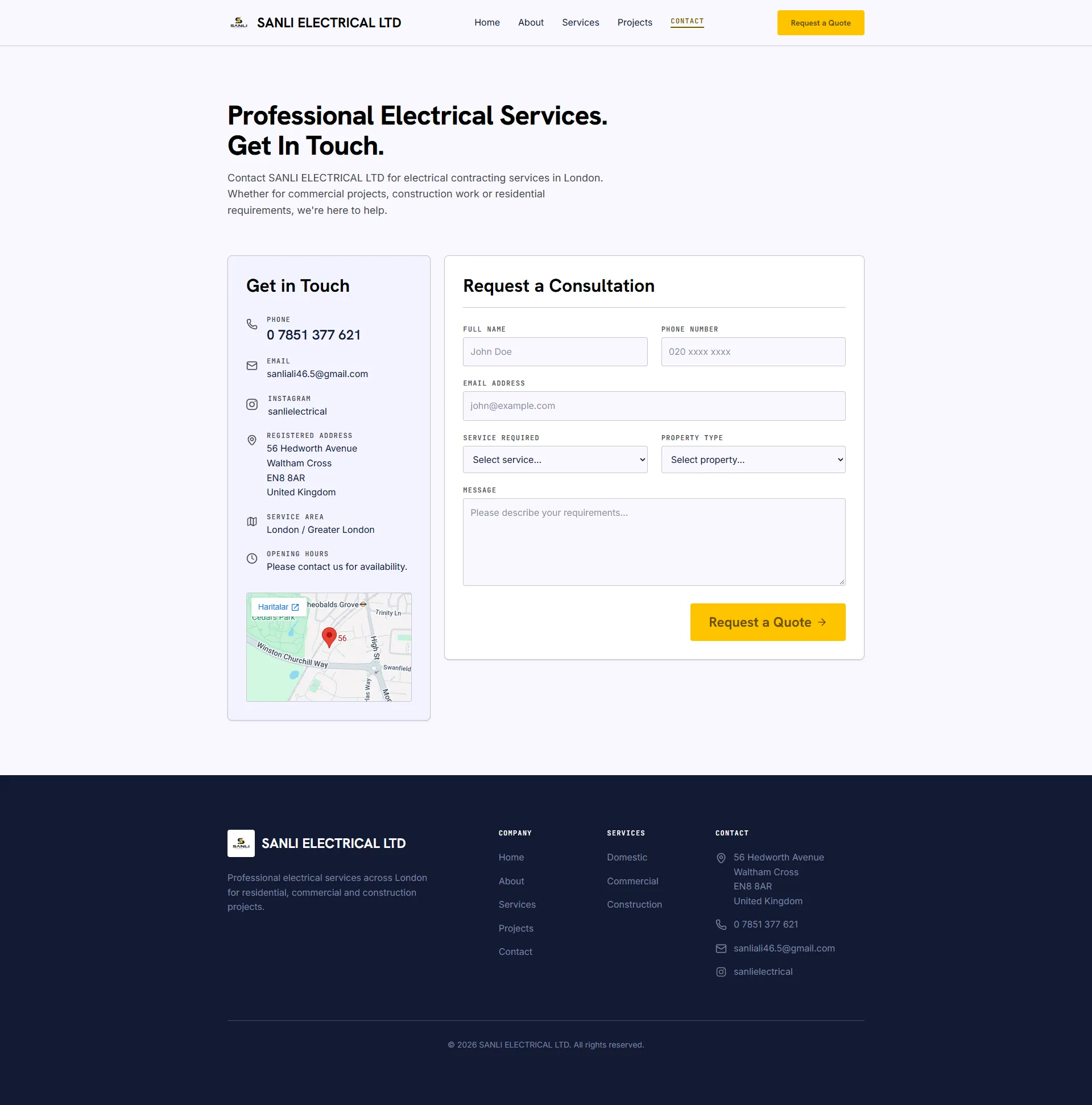 Sanli Electrical Ltd Web Sitesi — ekran görüntüsü 1