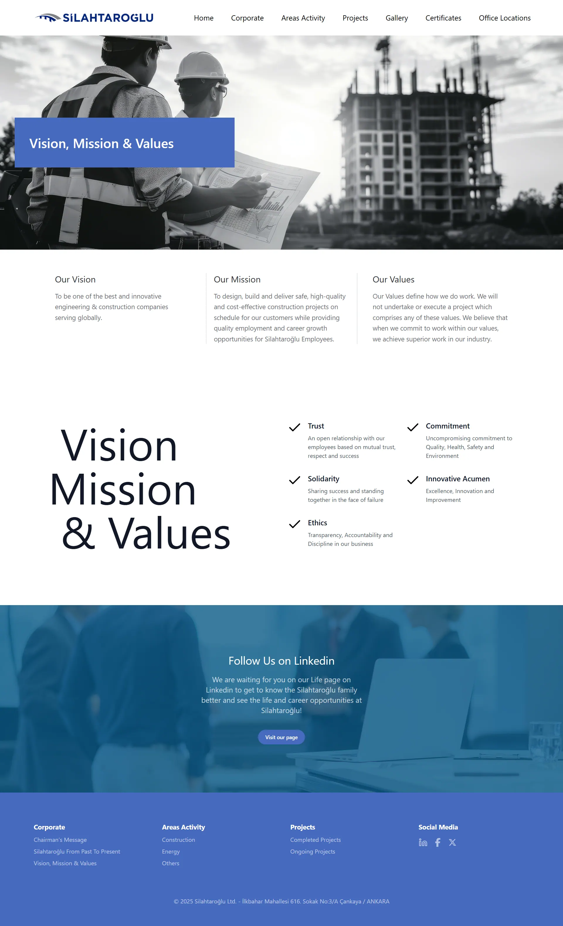 Silahtaroğlu Group Web Sitesi — Masaüstü görünüm